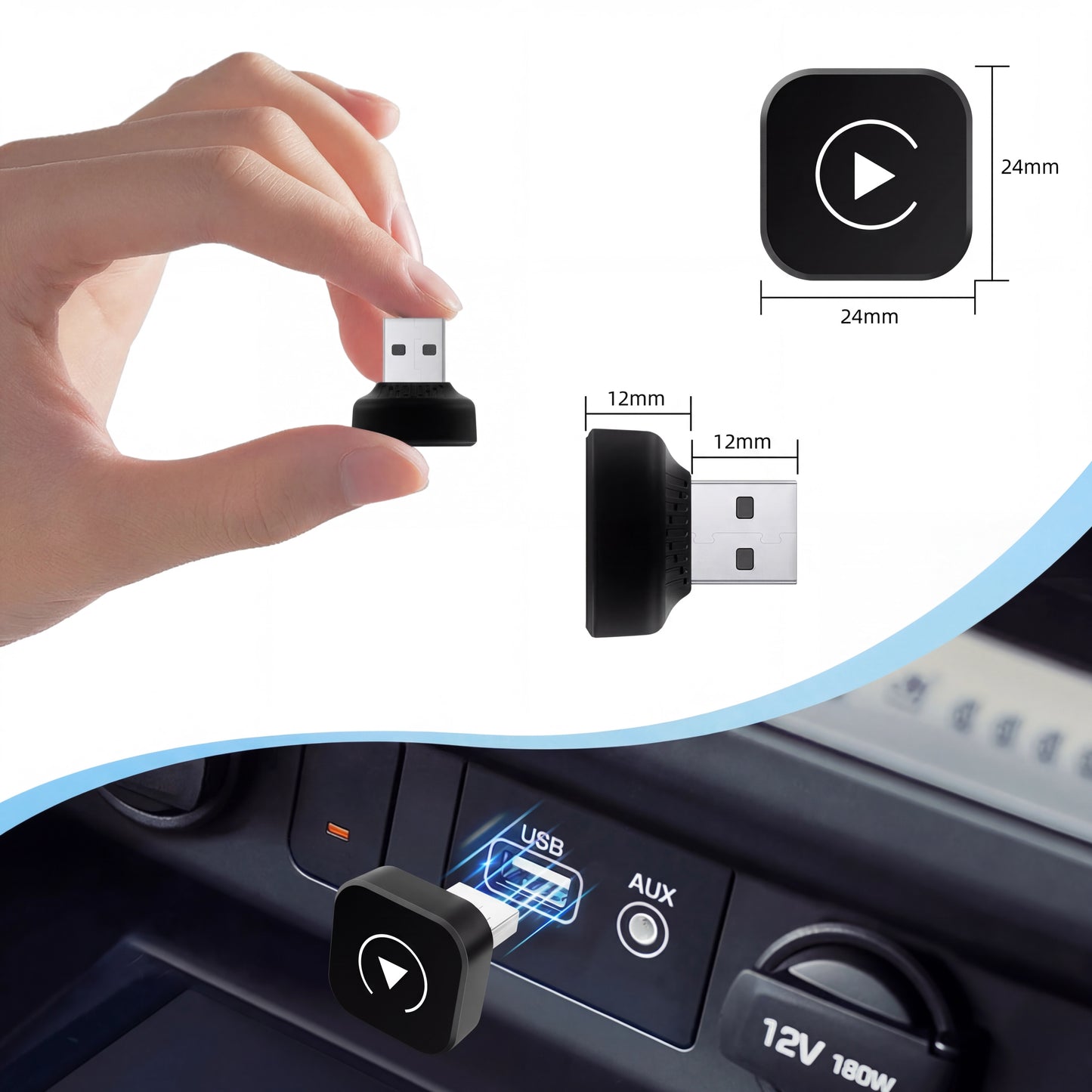 Dongle Apple Carplay sans fil pour Carplay d'origine