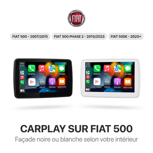 carplay-fiat-500-generation-1-2-500e-facade-noire-blanche-solution