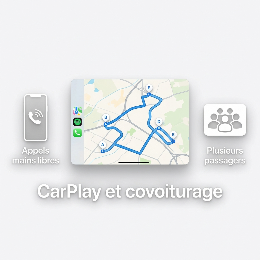 carplay-covoiturage-navigation-points-rendez-vous-appels-mains-libres