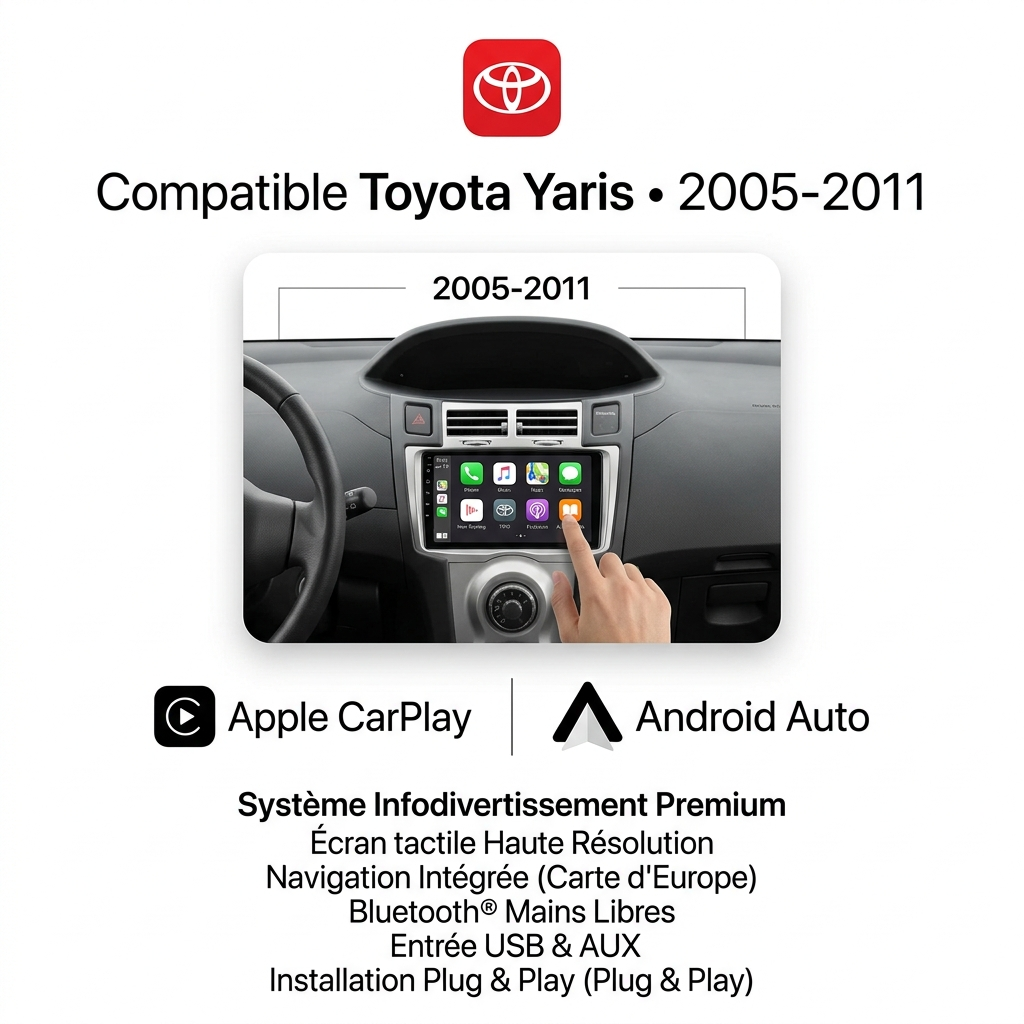 Compatibilité CarPlay Toyota Yaris 2005-2011