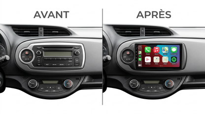 Avant après CarPlay Toyota Yaris 2012-2017