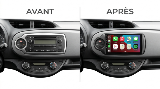 Avant après CarPlay Toyota Yaris 2012-2017