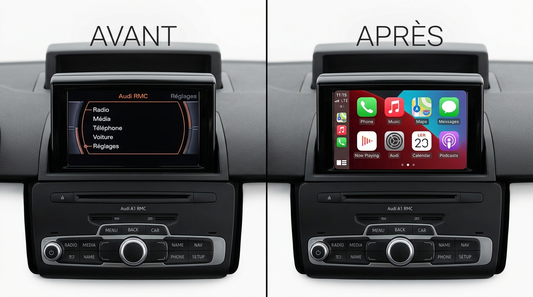 Avant après CarPlay Audi A1 Q3 RMC HN+