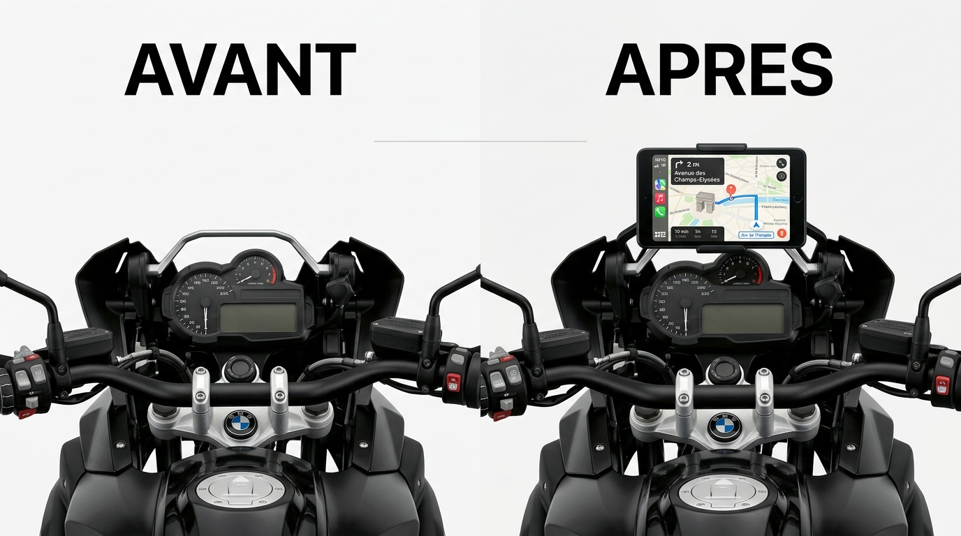 ecran-carplay-moto-avant-apres-installation-guidon