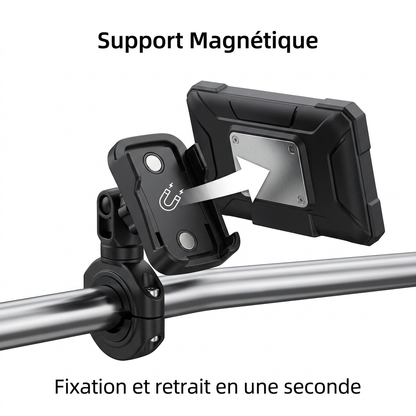 ecran-carplay-moto-ekiy-m15-support-magnetique-fixation-guidon